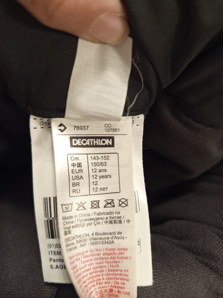 Siyah Erkek Kar ve Kayak Pantolonu, Bol Kesim, Kemerli - Görsel 2