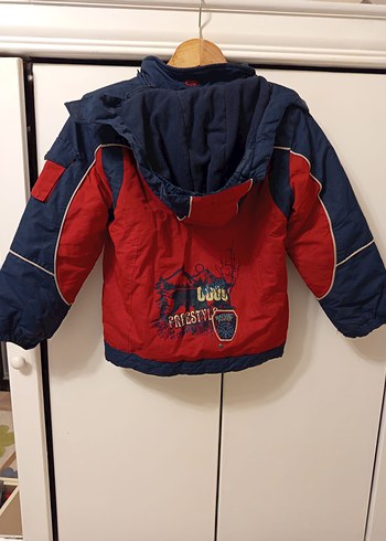 Kırmızı Lacivert Erkek Çocuk KAR Montu - Görsel 2