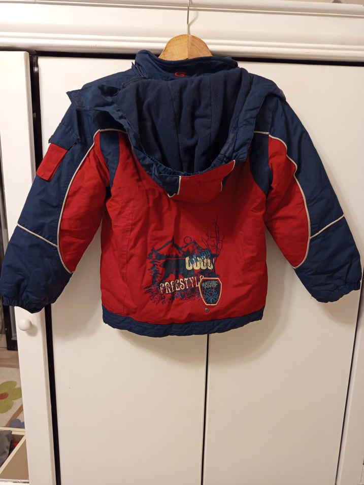 Kırmızı Lacivert Erkek Çocuk KAR Montu - Görsel 2