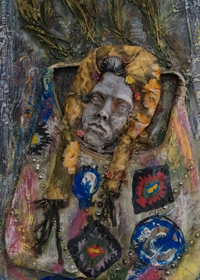 50*70 Tablo / Çiftçi kız / el yapımı ( hand made) - Görsel 2