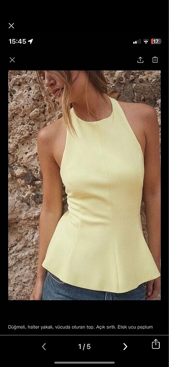zara elastik peplum top