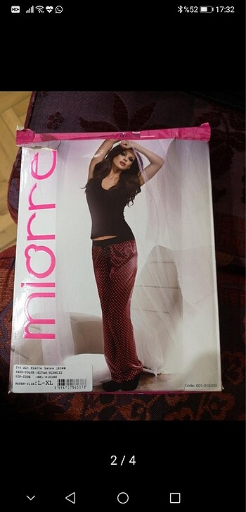 xl Beden Miorre Saten Pijama Altı