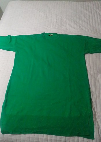 Benetton yesili kazak yanlardan yirtmacli