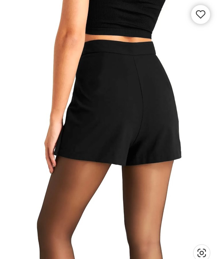 Siyah Mini Fitted Kadın Şort Etek - Görsel 2