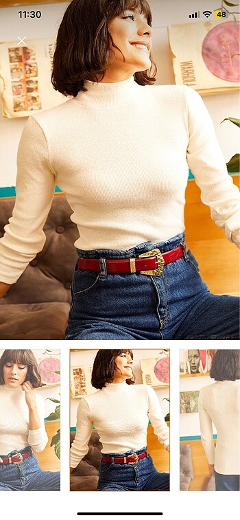 kadın boğazlı kazak - Görsel 2