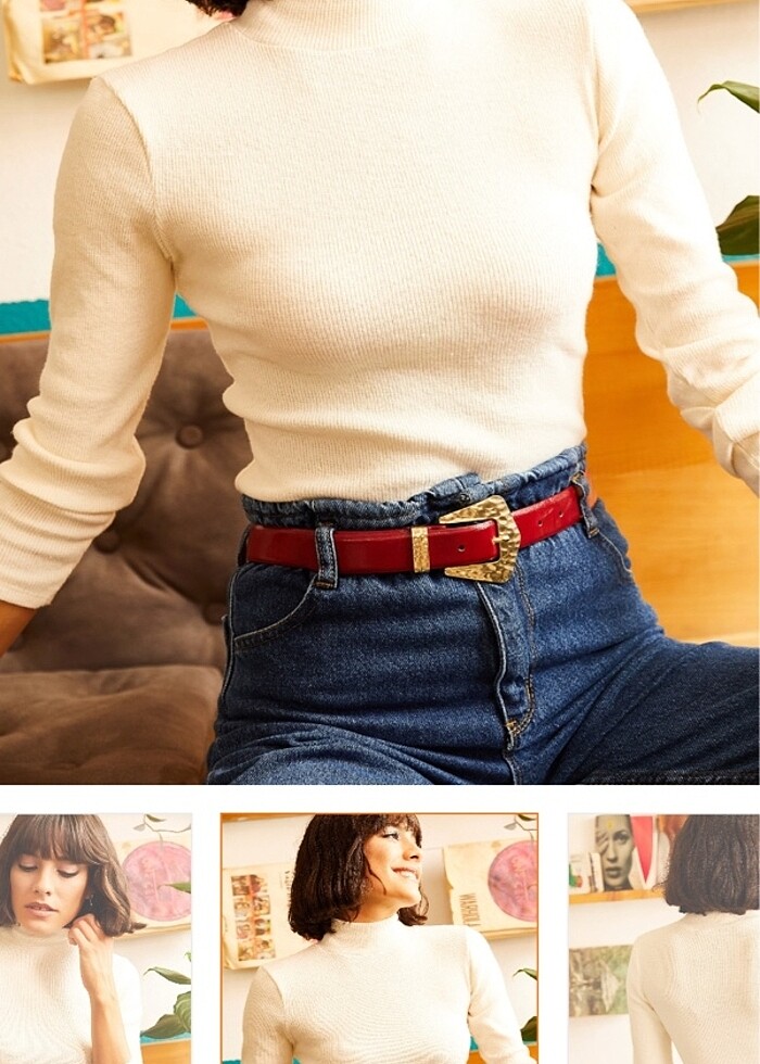 kadın boğazlı kazak - Görsel 2