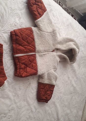 Kürklü Kapüşonlu Kahverengi Bebek Tulumu - Görsel 3