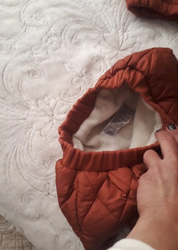 Kürklü Kapüşonlu Kahverengi Bebek Tulumu - Görsel 4