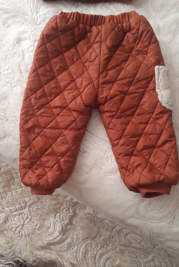 Kürklü Kapüşonlu Kahverengi Bebek Tulumu - Görsel 2