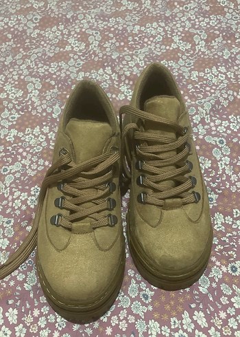 Kadın taba Platform Bağcıklı Spor Ayakkabı - Görsel 3