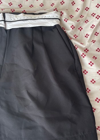 Zara Siyah Pilili Midi Mini Etek