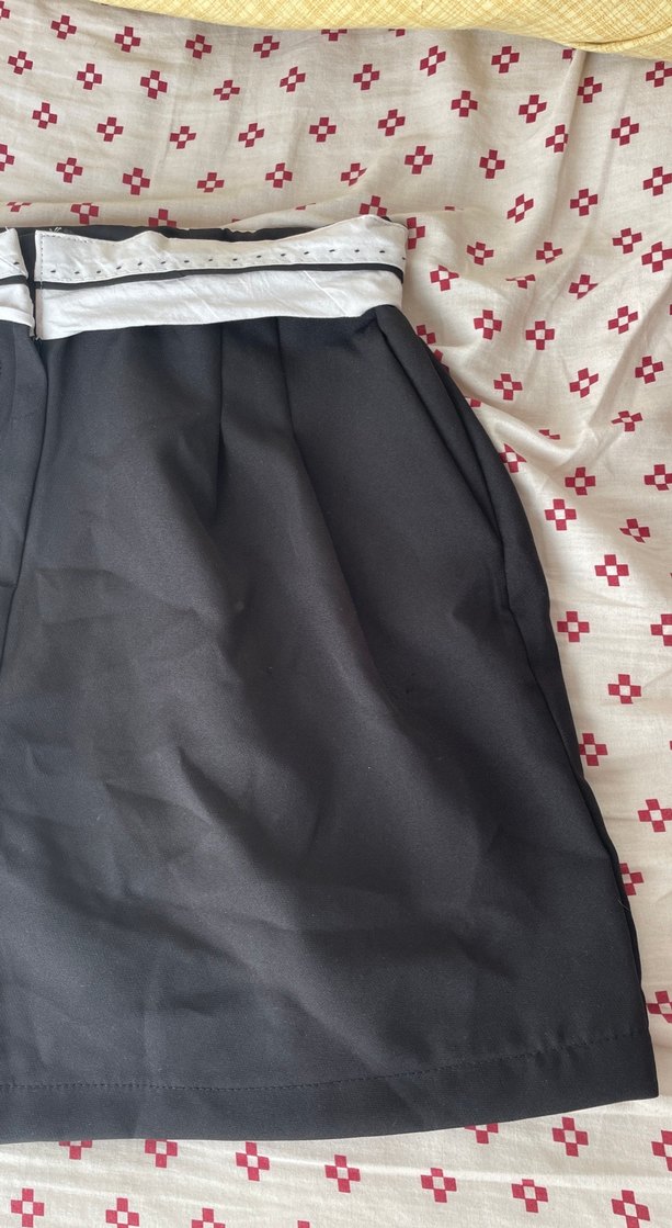 Siyah Pilili Midi Mini Etek - Görsel 2