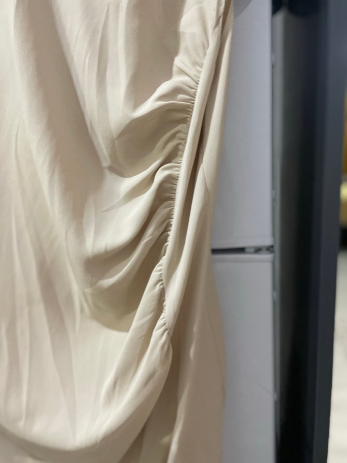 Zara Bej Kolsuz Midi Elbise - Görsel 2