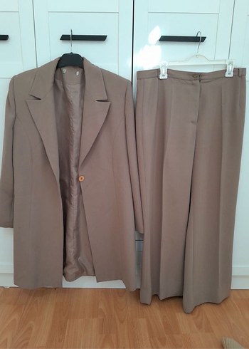 xl Beden camel Renk Bej Uzun Kollu Kadın Takım