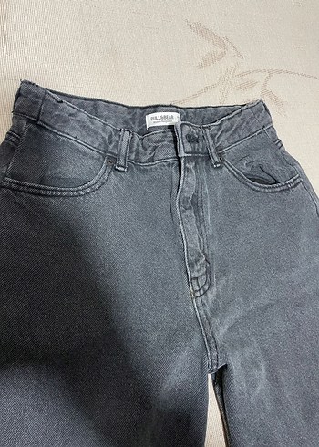 Gri Rahat Kesim Kadın Denim Pantolon