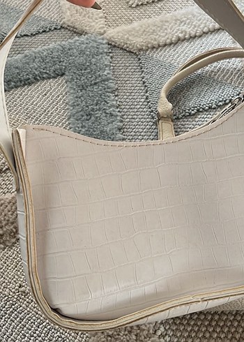 Beyaz Deri Kadın Çanta - Modern Klasik - Görsel 6