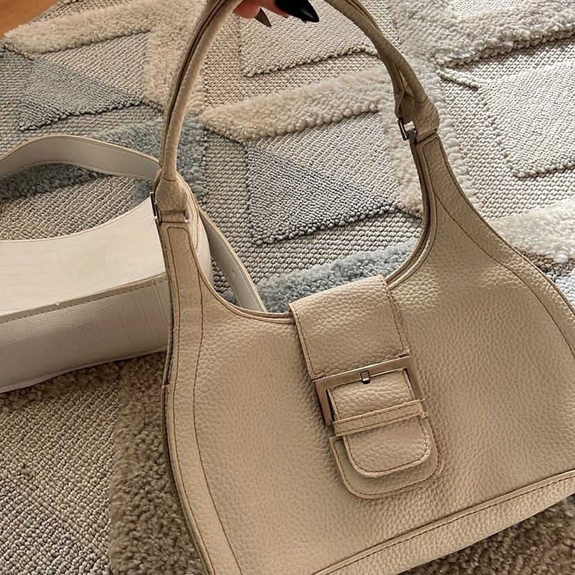 Beyaz Deri Kadın Çanta - Modern Klasik - Görsel 3