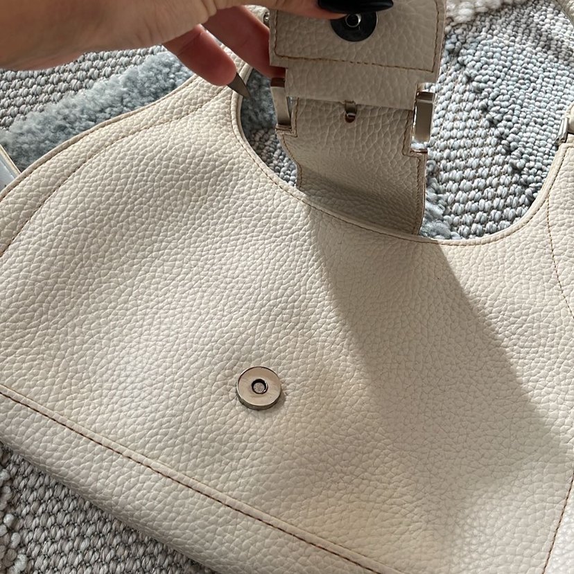 Beyaz Deri Kadın Çanta - Modern Klasik - Görsel 2