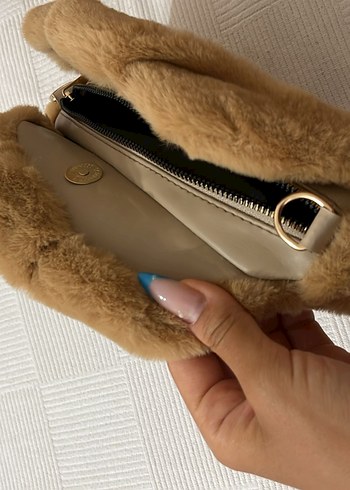 Kahverengi Peluş Kadın Çanta - Görsel 4