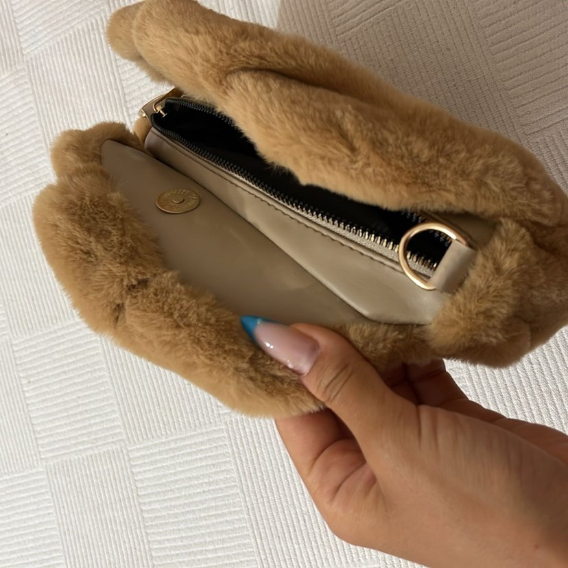 Kahverengi Peluş Kadın Çanta - Görsel 4