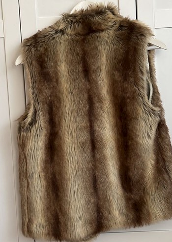 Kahverengi Kürk Detaylı Deri Yelek - Görsel 5