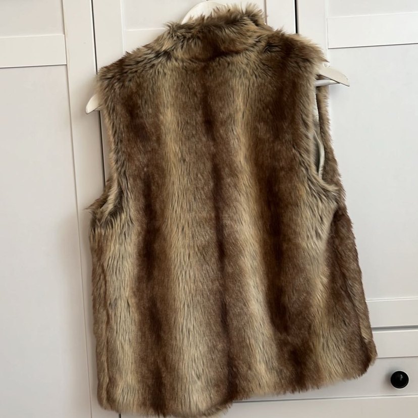 Kahverengi Kürk Detaylı Deri Yelek - Görsel 5