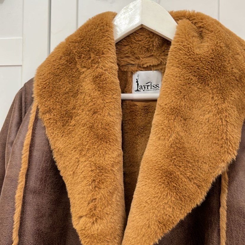 Kahverengi Kürklü Deri Kadın Ceket - Görsel 3