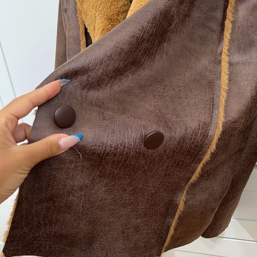 Kahverengi Kürklü Deri Kadın Ceket - Görsel 5