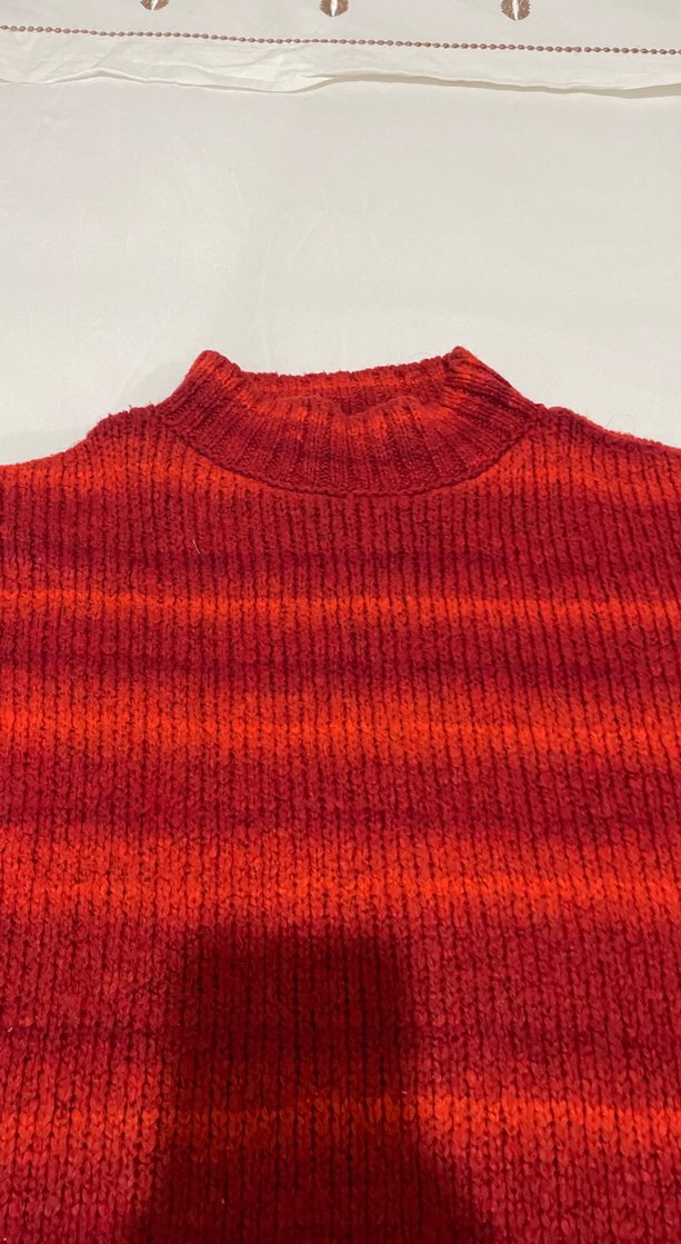 Kırmızı Yüksek Yaka Örgü Kadın Kazak - Görsel 5