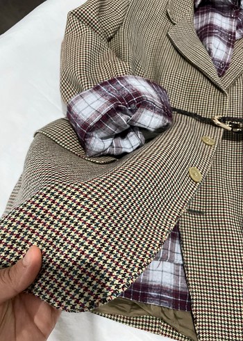 Kahverengi Kuşaklı Kadın Blazer Ceket - Görsel 2