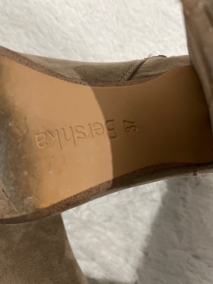 Kadın Bej Süet Topuklu Bot Kürklü - Görsel 2