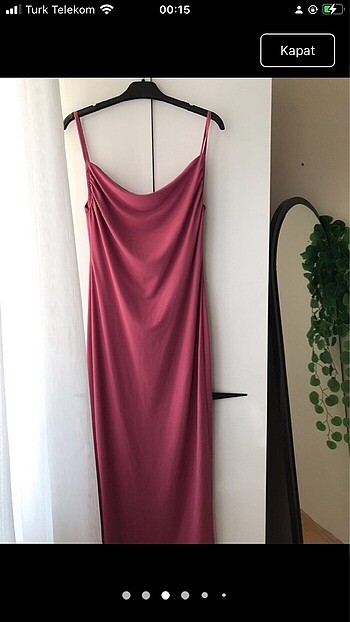 Zara Askılı pembe elbise
