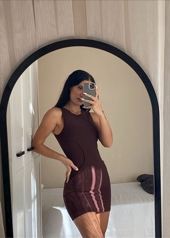 Bordo Mini Saten Elbise