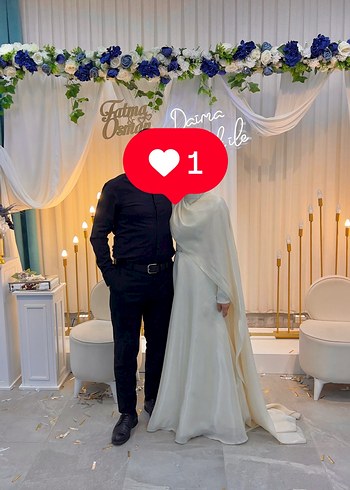 Abiye Uzun Kollu, Yüksek Yakalı Beyaz Drape Gown
