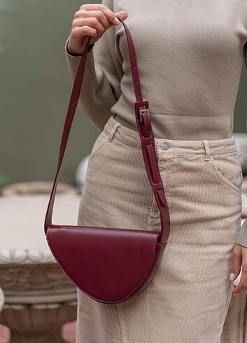 Diğer Bordo çanta geometrik model