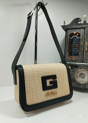 Guess çanta siyah hasır
