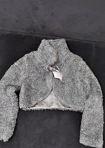 Kız Çocuk Gri Kürklü Bolero - Görsel 2