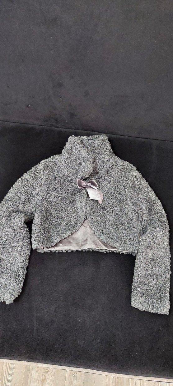 Kız Çocuk Gri Kürklü Bolero - Görsel 2