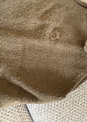 Kız Çocuk Kahverengi Triko Tulum ve Hırka takım - Görsel 5