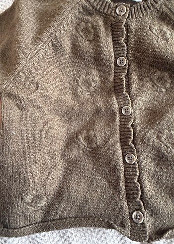 Kız Çocuk Kahverengi Triko Tulum ve Hırka takım - Görsel 7