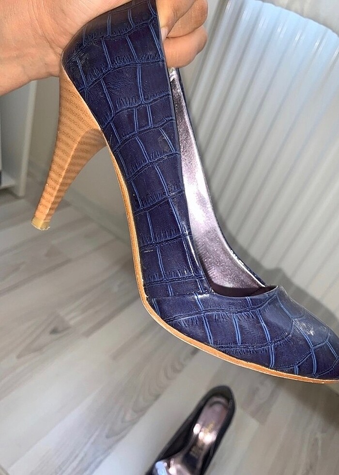 Kadın Mavi Stiletto - Görsel 4