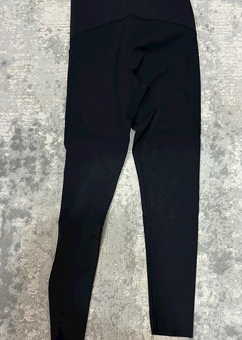 Siyah Elastik Midi Spor Tayt