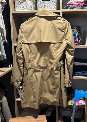 Stradivarius Bej Kadın Midi Trençkot Düğmeli