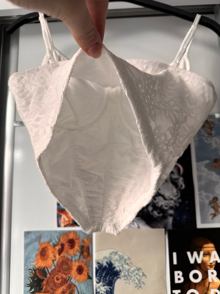 Beyaz Dantel İşlemeli Mini Büstiyer - Görsel 3