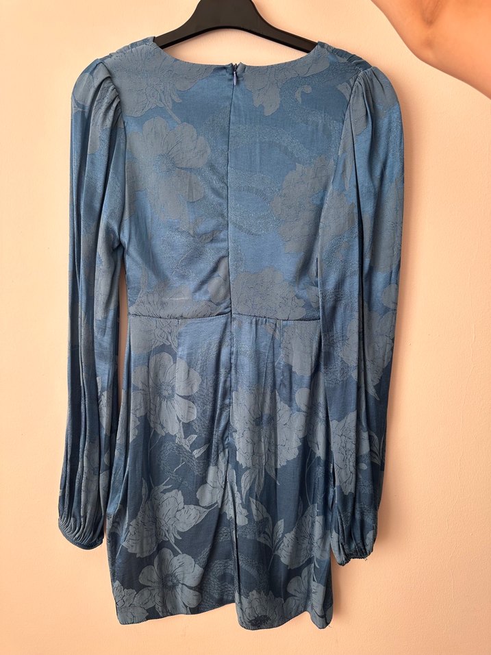 V Yaka Düğmeli Bohem Elbise - Görsel 5