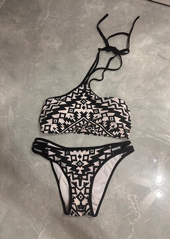Bohem Desenli Beyaz Mini Bikini