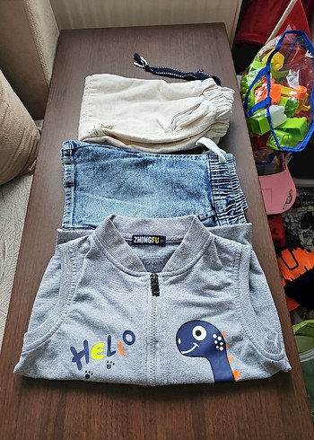 4 Yaş Beden Erkek Çocuk Mavi Denim Şort
