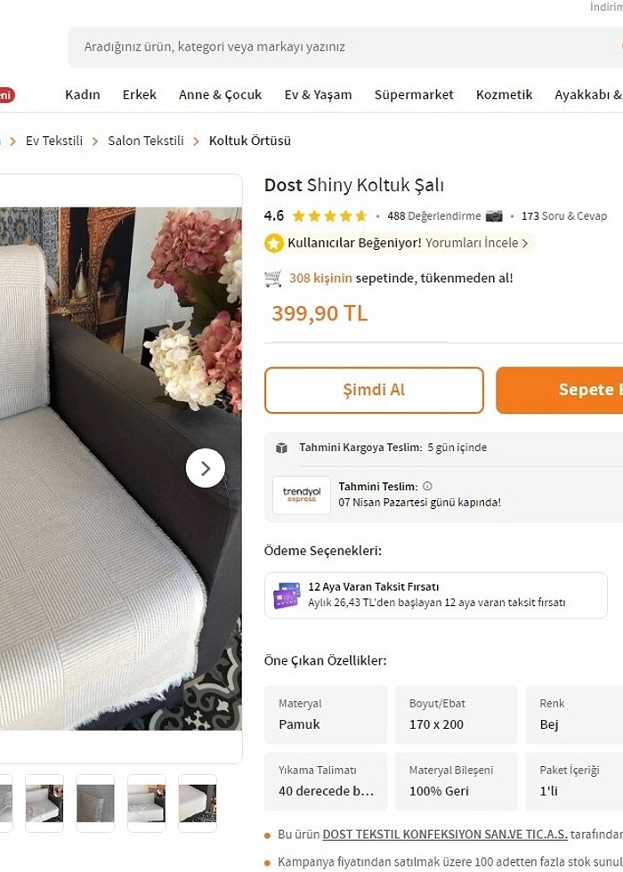 Koltuk Şalı / Örtüsü | Dost - Shiny - Görsel 2