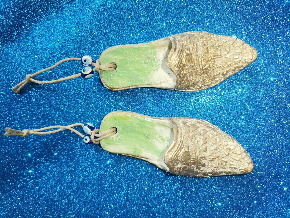 Boncuklu ve Nakışlı Seramik Kadın Terlikleri - Görsel 2