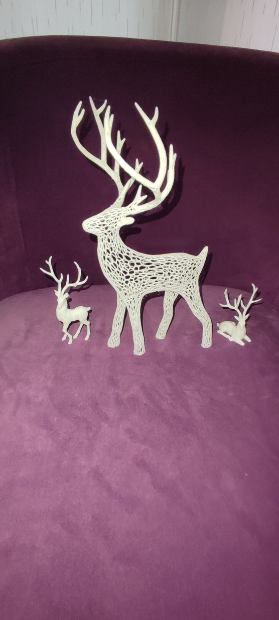 Beyaz Geyik Figürlü Dekoratif Objeler - Görsel 2